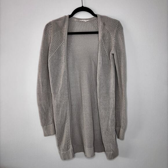 Athleta Open Knit Cardigan Light Grey Size XS Athleisure Women's Cotton Nylon - Picture 1 of 14
